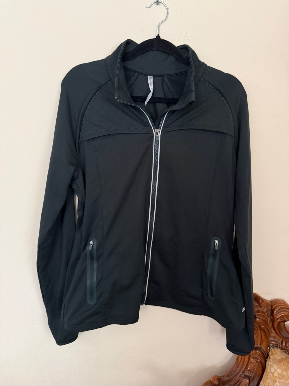 Women's Black Zip-Up Athletic Jacket